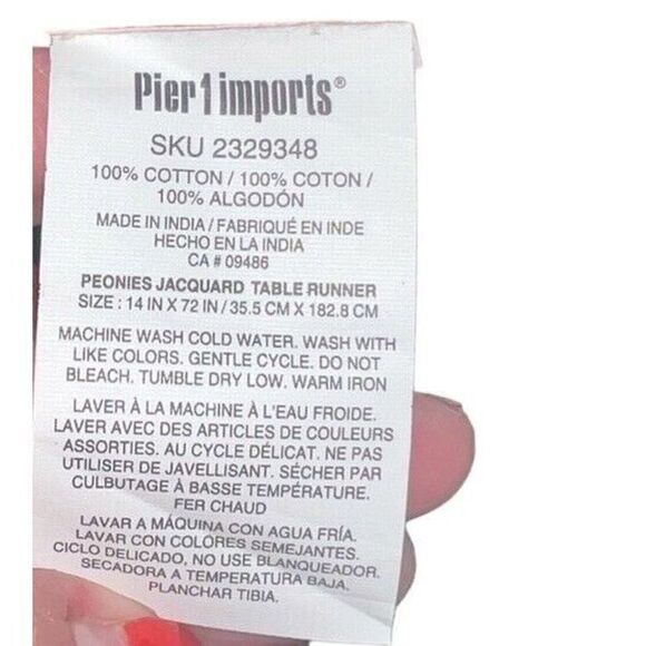 Pier 1 autumn fall cotton table runner rust orange copper yellow pattern - Picture 3 of 3